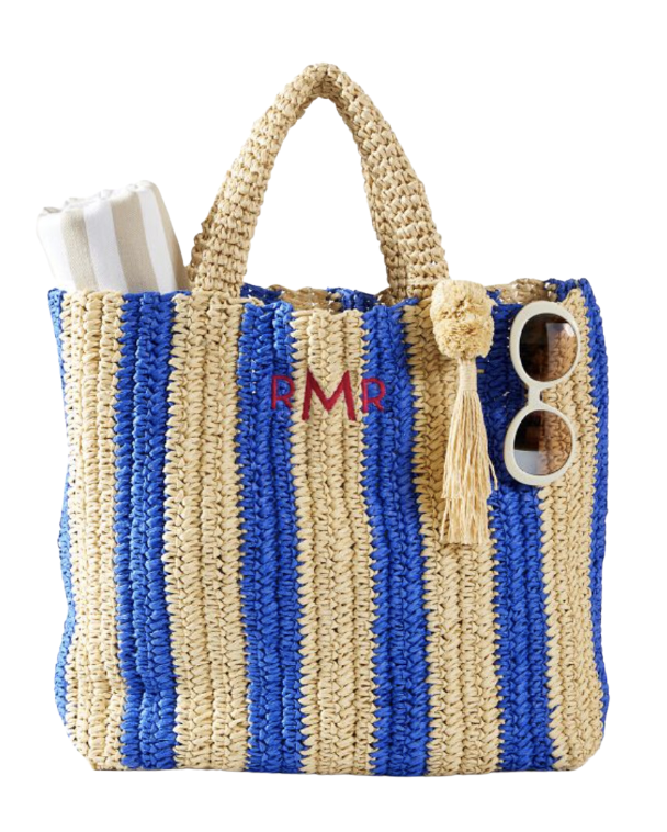 Cabana Stripe Straw Beach Tote
